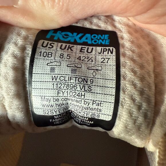 Hoka One One Woman’s Clifton 9 Cream Pink Walking Running Sneakers- Size 10B - Picture 8 of 9